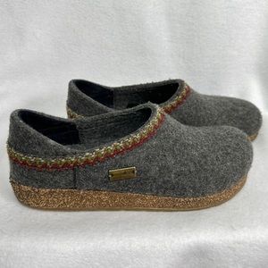 Haflinger Gray Wool Slip-On Shoes